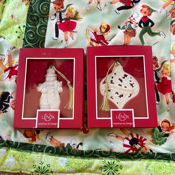 Lenox Other - NWT 2x Lenox Porcelain Ornaments- Snowman & Seasons Greetings